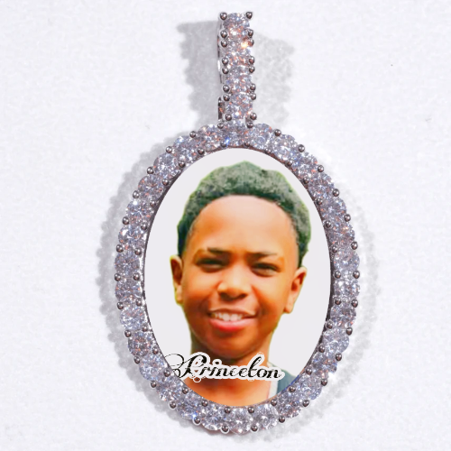 Large 3D Oval Custom Picture Pendant