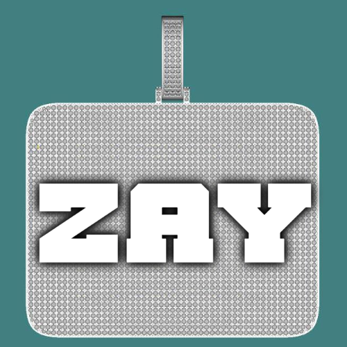CUSTOM LETTER NECKLACE 3D BIG SQUARE