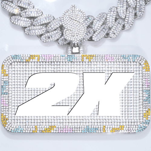 CUSTOM LETTER NECKLACE 3D COLORFUL SQUARE