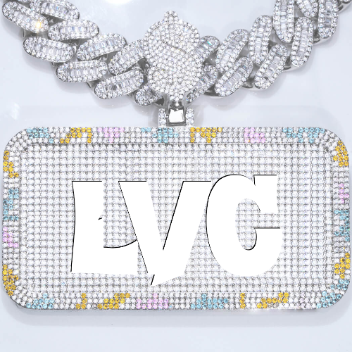 CUSTOM LETTER NECKLACE 3D COLORFUL SQUARE