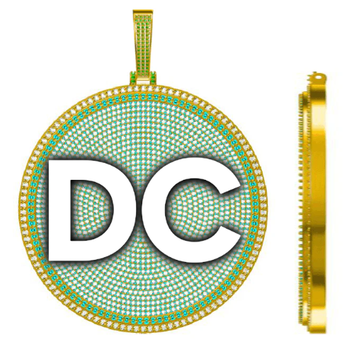 CUSTOM LETTER NECKLACE 3D BIG DISC