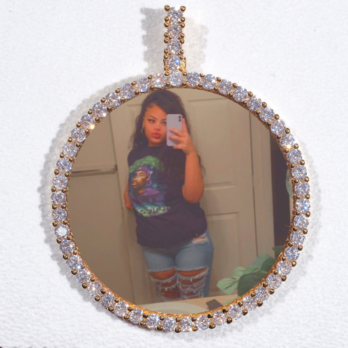 LARGE 3D CIRCLE CUSTOM PICTURE PENDANT