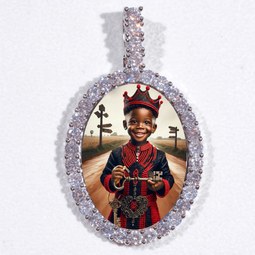 Large 3D Oval Custom Picture Pendant