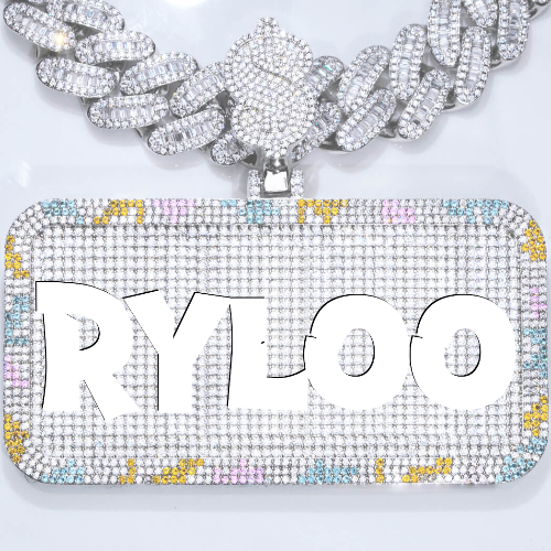 CUSTOM LETTER NECKLACE 3D COLORFUL SQUARE