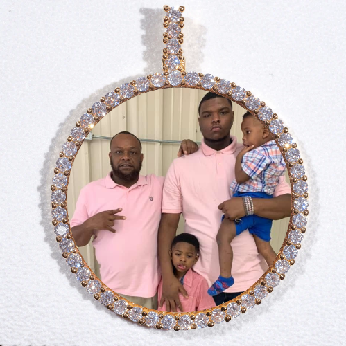 LARGE 3D CIRCLE CUSTOM PICTURE PENDANT