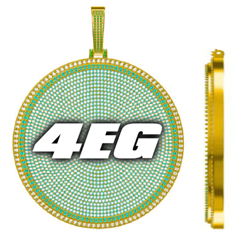 CUSTOM LETTER NECKLACE 3D BIG DISC