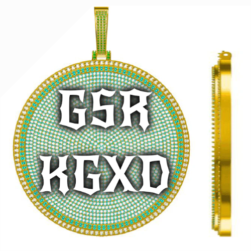 CUSTOM LETTER NECKLACE 3D BIG DISC