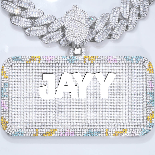 CUSTOM LETTER NECKLACE 3D COLORFUL SQUARE