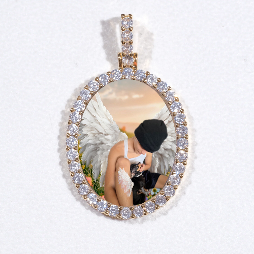 3D Oval Custom Picture Pendant