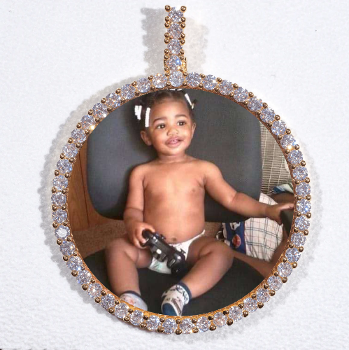LARGE 3D CIRCLE CUSTOM PICTURE PENDANT
