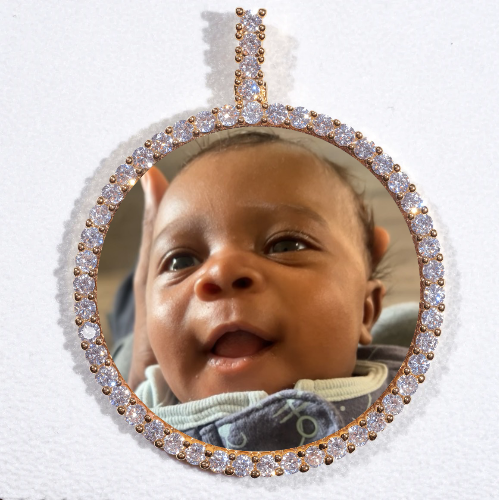 LARGE 3D CIRCLE CUSTOM PICTURE PENDANT
