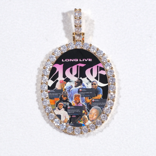 3D Oval Custom Picture Pendant