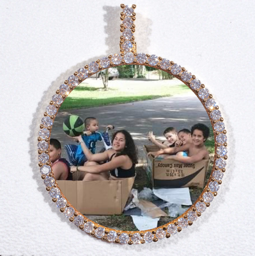 LARGE 3D CIRCLE CUSTOM PICTURE PENDANT