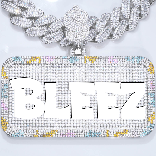 CUSTOM LETTER NECKLACE 3D COLORFUL SQUARE
