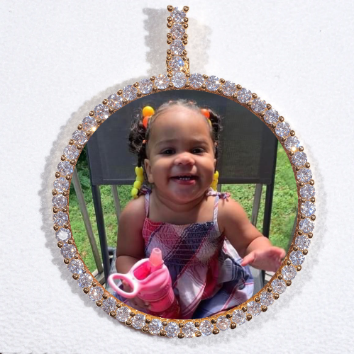 LARGE 3D CIRCLE CUSTOM PICTURE PENDANT