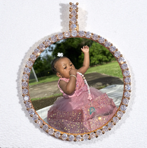 LARGE 3D CIRCLE CUSTOM PICTURE PENDANT