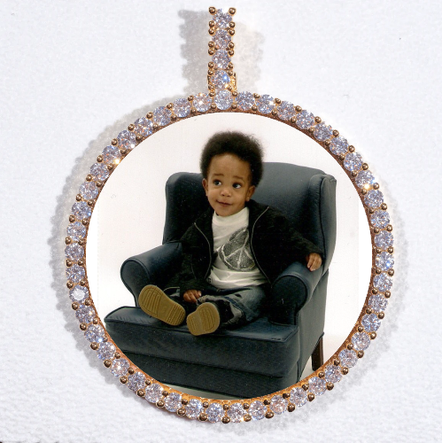 LARGE 3D CIRCLE CUSTOM PICTURE PENDANT