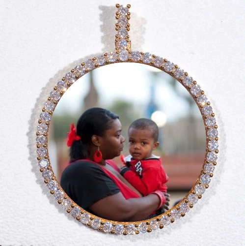 LARGE 3D CIRCLE CUSTOM PICTURE PENDANT
