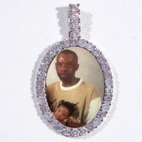 Large 3D Oval Custom Picture Pendant