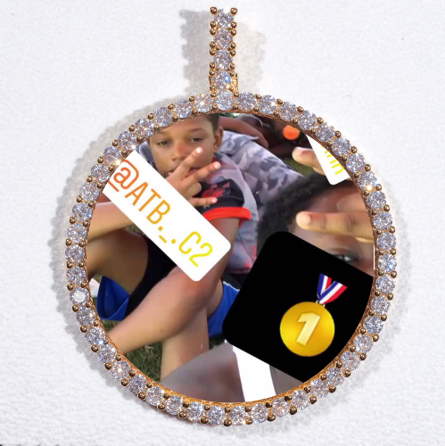 LARGE 3D CIRCLE CUSTOM PICTURE PENDANT