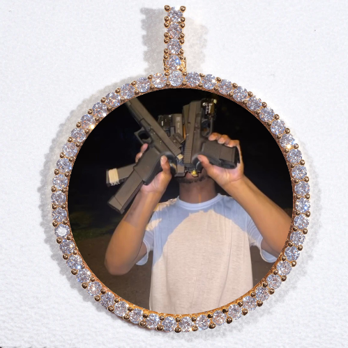 LARGE 3D CIRCLE CUSTOM PICTURE PENDANT
