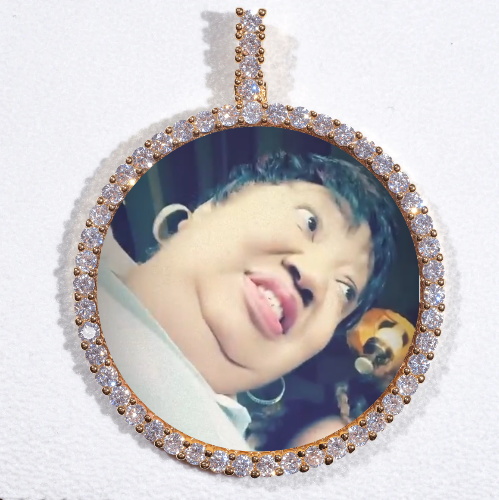 LARGE 3D CIRCLE CUSTOM PICTURE PENDANT