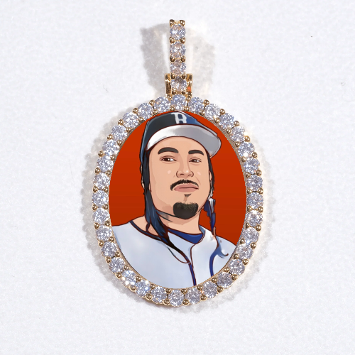 3D Oval Custom Picture Pendant