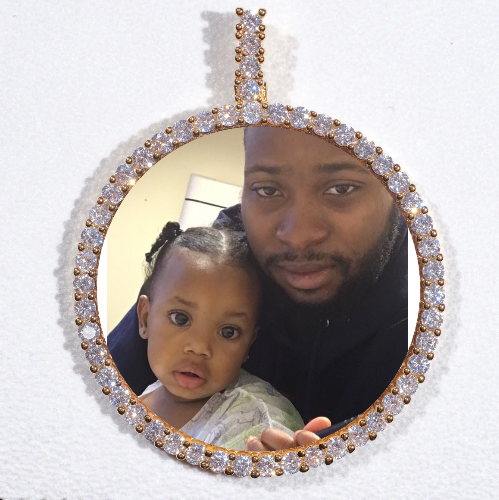 LARGE 3D CIRCLE CUSTOM PICTURE PENDANT