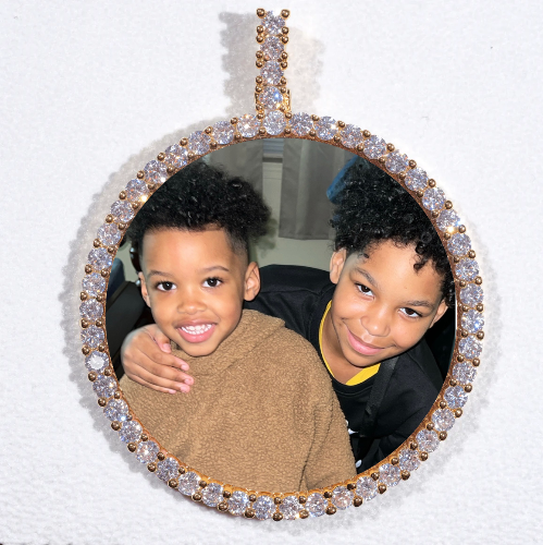 LARGE 3D CIRCLE CUSTOM PICTURE PENDANT