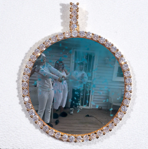 LARGE 3D CIRCLE CUSTOM PICTURE PENDANT