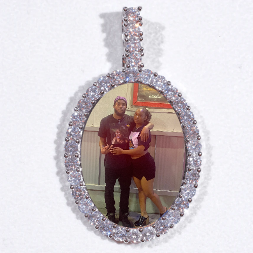 Large 3D Oval Custom Picture Pendant