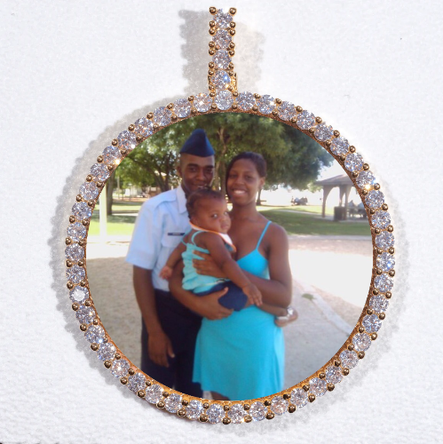 LARGE 3D CIRCLE CUSTOM PICTURE PENDANT