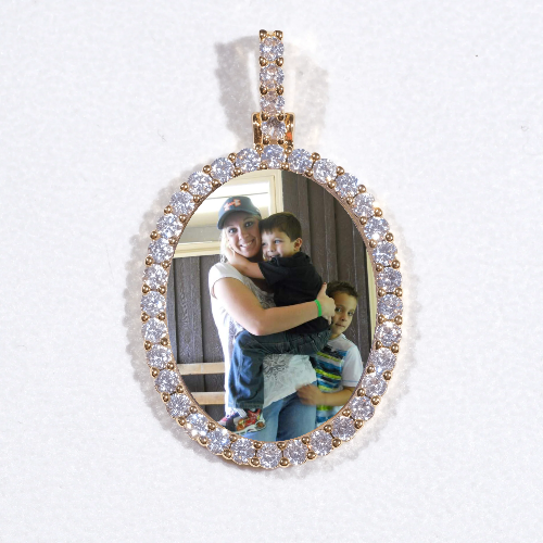 3D Oval Custom Picture Pendant