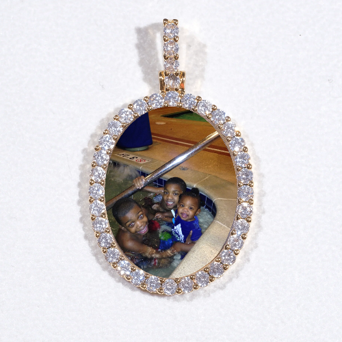 3D Oval Custom Picture Pendant