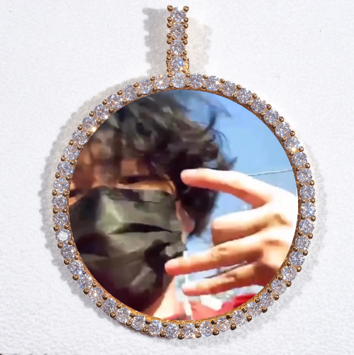 LARGE 3D CIRCLE CUSTOM PICTURE PENDANT