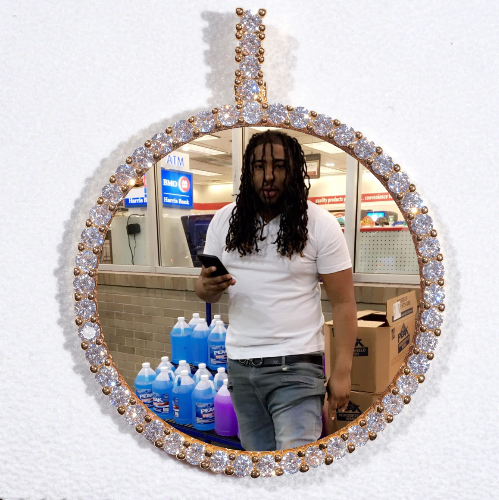 LARGE 3D CIRCLE CUSTOM PICTURE PENDANT