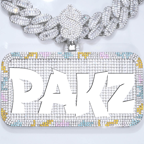CUSTOM LETTER NECKLACE 3D COLORFUL SQUARE
