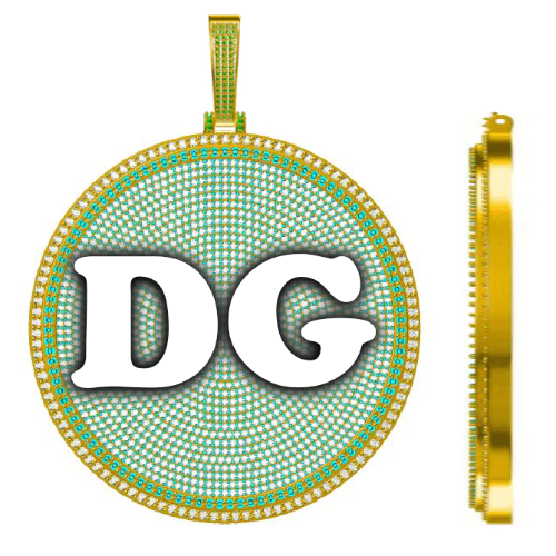 CUSTOM LETTER NECKLACE 3D BIG DISC