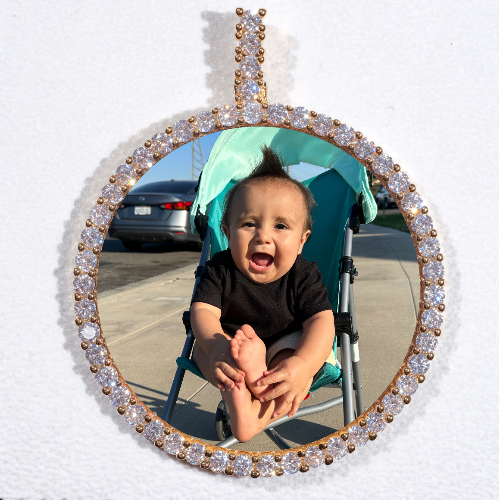 LARGE 3D CIRCLE CUSTOM PICTURE PENDANT