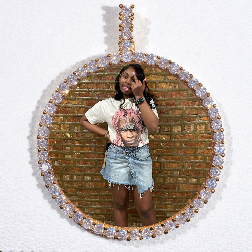 LARGE 3D CIRCLE CUSTOM PICTURE PENDANT