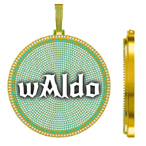 CUSTOM LETTER NECKLACE 3D BIG DISC