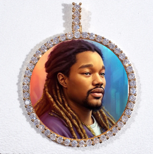LARGE 3D CIRCLE CUSTOM PICTURE PENDANT