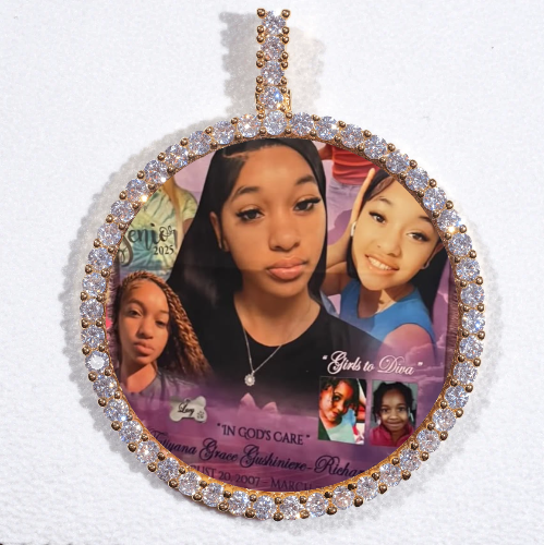 LARGE 3D CIRCLE CUSTOM PICTURE PENDANT