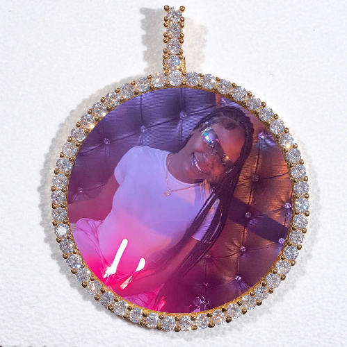 LARGE 3D CIRCLE CUSTOM PICTURE PENDANT