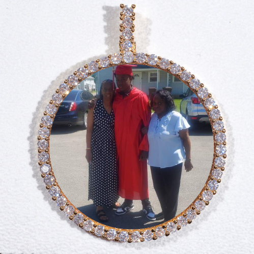 LARGE 3D CIRCLE CUSTOM PICTURE PENDANT