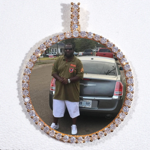 LARGE 3D CIRCLE CUSTOM PICTURE PENDANT