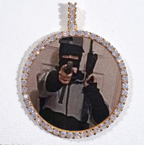 LARGE 3D CIRCLE CUSTOM PICTURE PENDANT