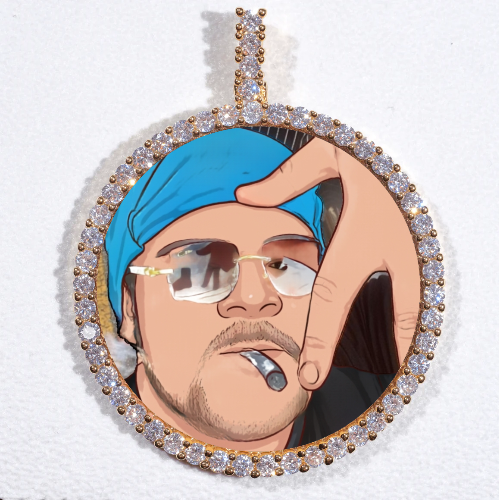 LARGE 3D CIRCLE CUSTOM PICTURE PENDANT