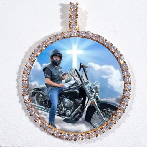 LARGE 3D CIRCLE CUSTOM PICTURE PENDANT