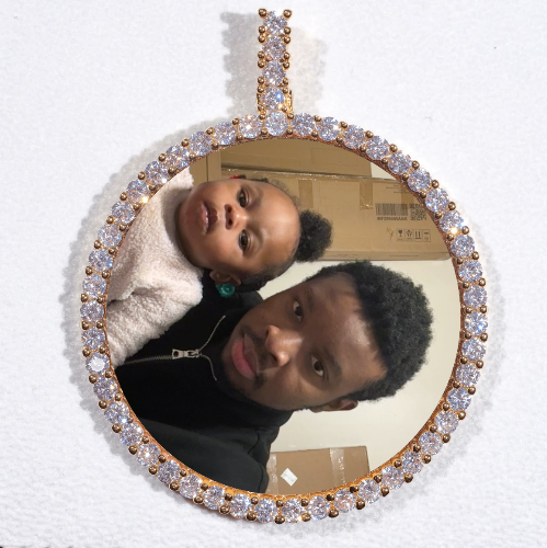 LARGE 3D CIRCLE CUSTOM PICTURE PENDANT